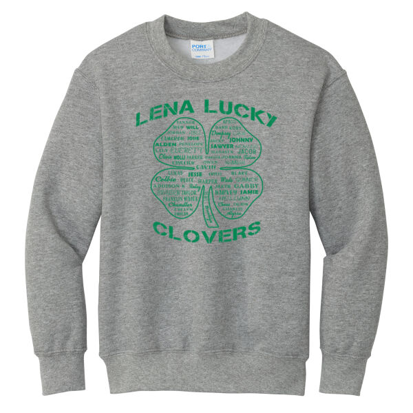 Lena Lucky Clovers 2026 - Youth Core Fleece Crewneck Sweatshirt Thumbnail