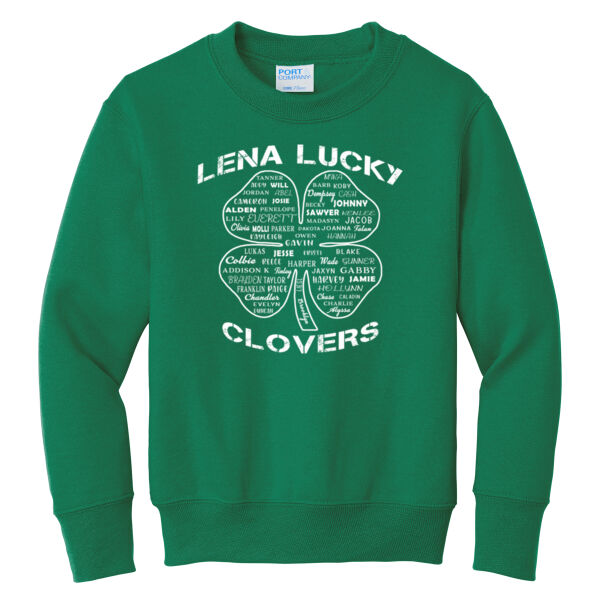 Lena Lucky Clovers 2026 - Youth Core Fleece Crewneck Sweatshirt Thumbnail