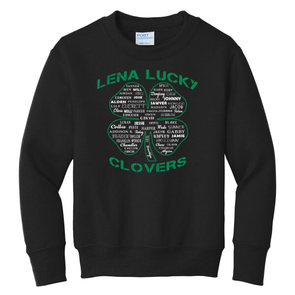 Lena Lucky Clovers 2026 - Youth Core Fleece Crewneck Sweatshirt Thumbnail